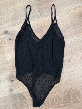 Sheer Star Mesh Bodysuit - Black